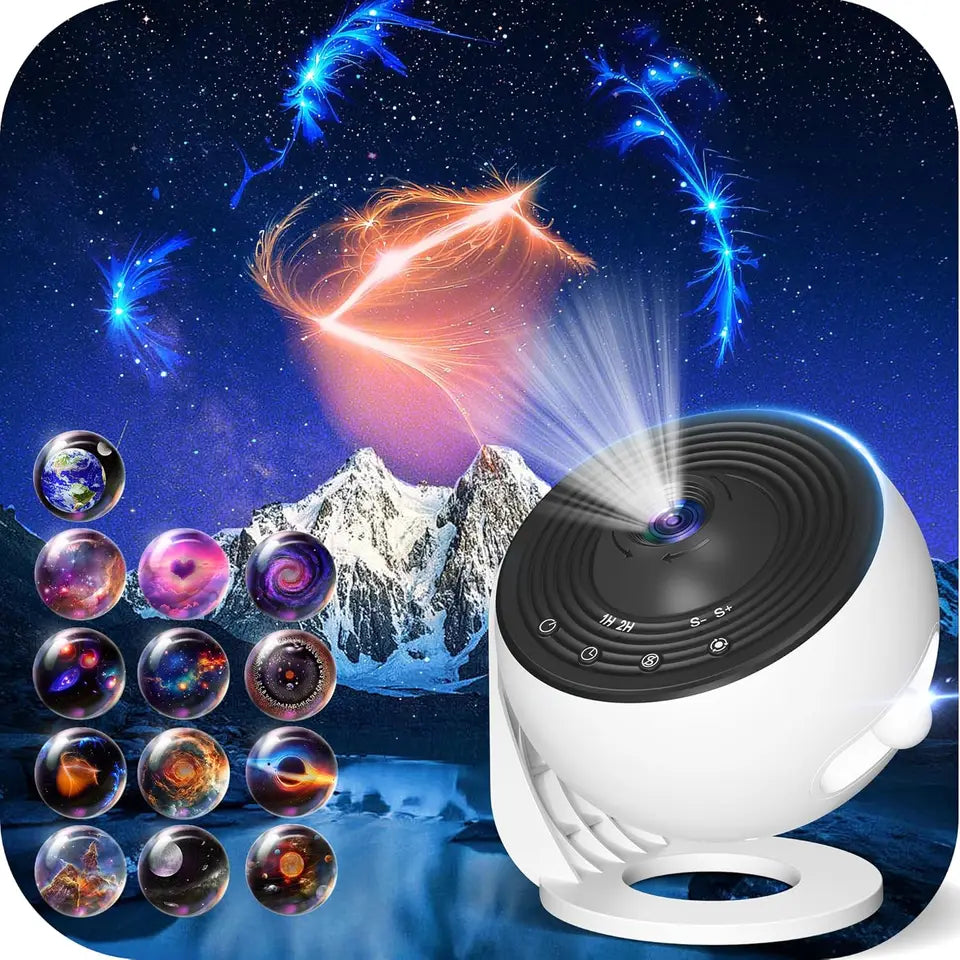 Galaxy Star Projector Night Light – 360° Rotating HD Nebula