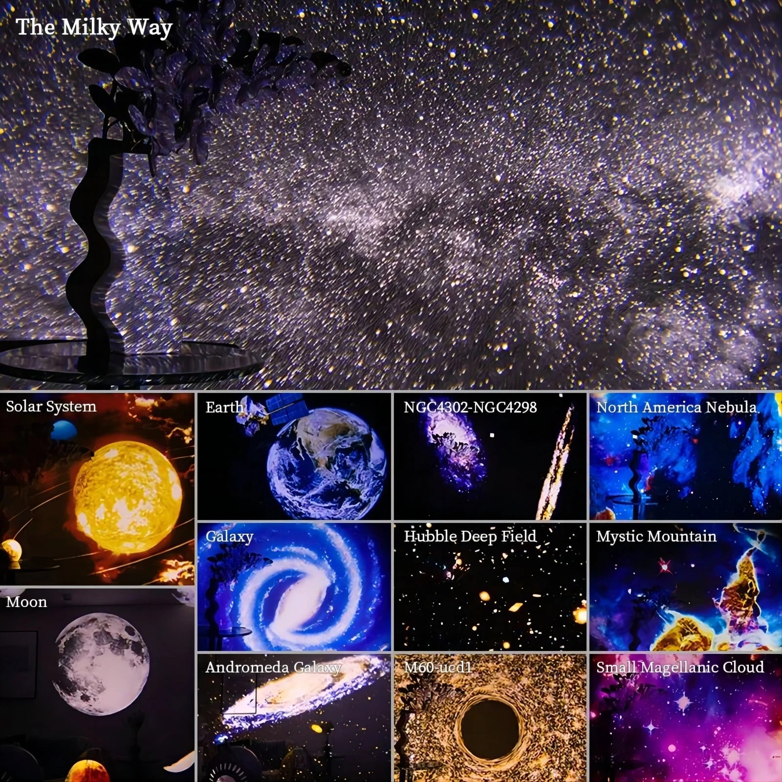Galaxy Star Projector Night Light – 12-in-1 Planetarium