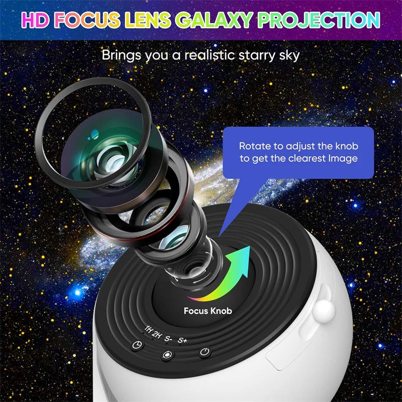 Galaxy Star Projector Night Light – 12-in-1 Planetarium