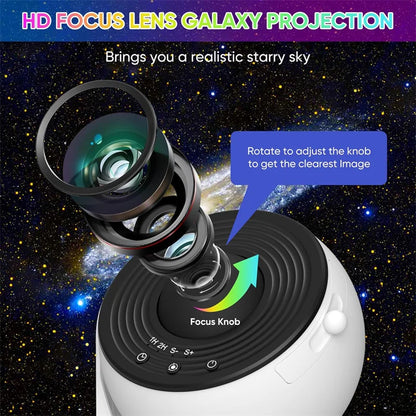 Galaxy Star Projector Night Light – 12-in-1 Planetarium