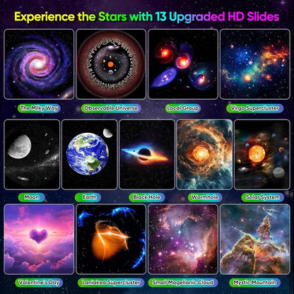 Galaxy Star Projector Night Light – 360° Rotating HD Nebula