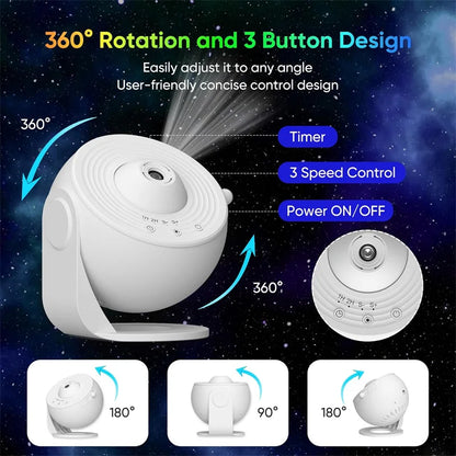 Galaxy Star Projector Night Light – 12-in-1 Planetarium