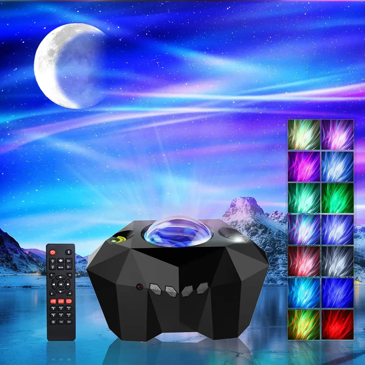 Aurora Galaxy Star Projector Night Light With Moon & Music