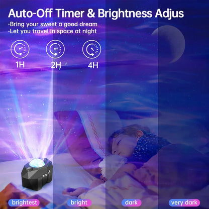 Aurora Galaxy Star Projector Night Light With Moon & Music
